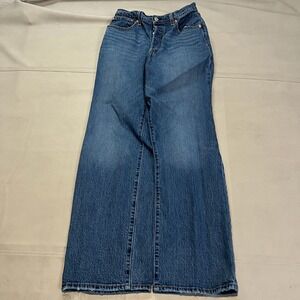 Levi's High Rise Flare Jean Medium‎ Wash 31x32 Wide Leg Y2K Baggy Grunge-4600